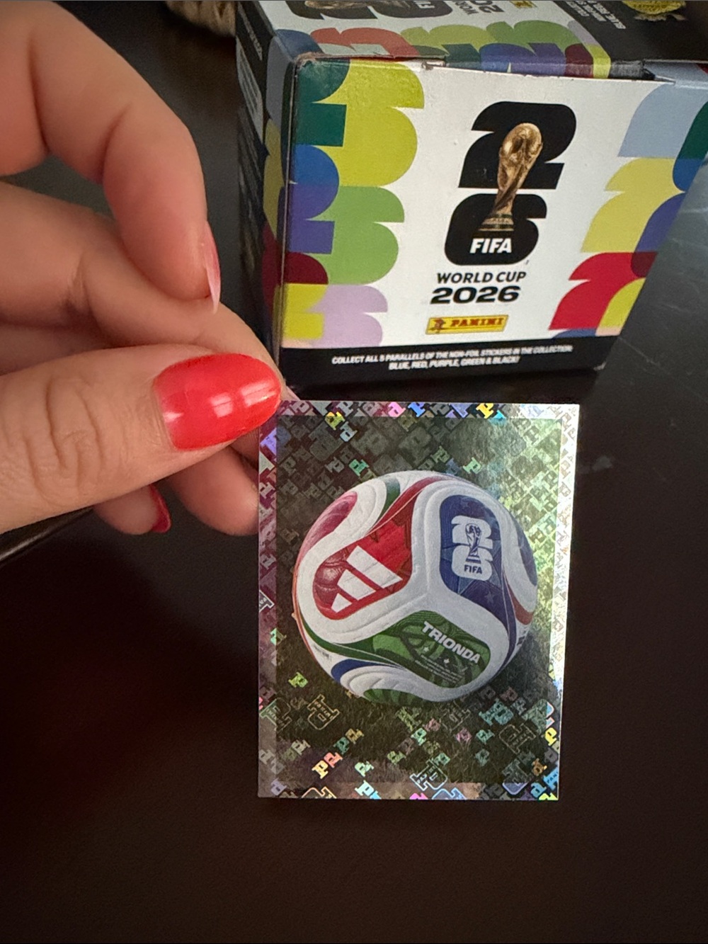 Panini Multicolor Holographic Soccer Ball Sticker - Red, Green, Blue